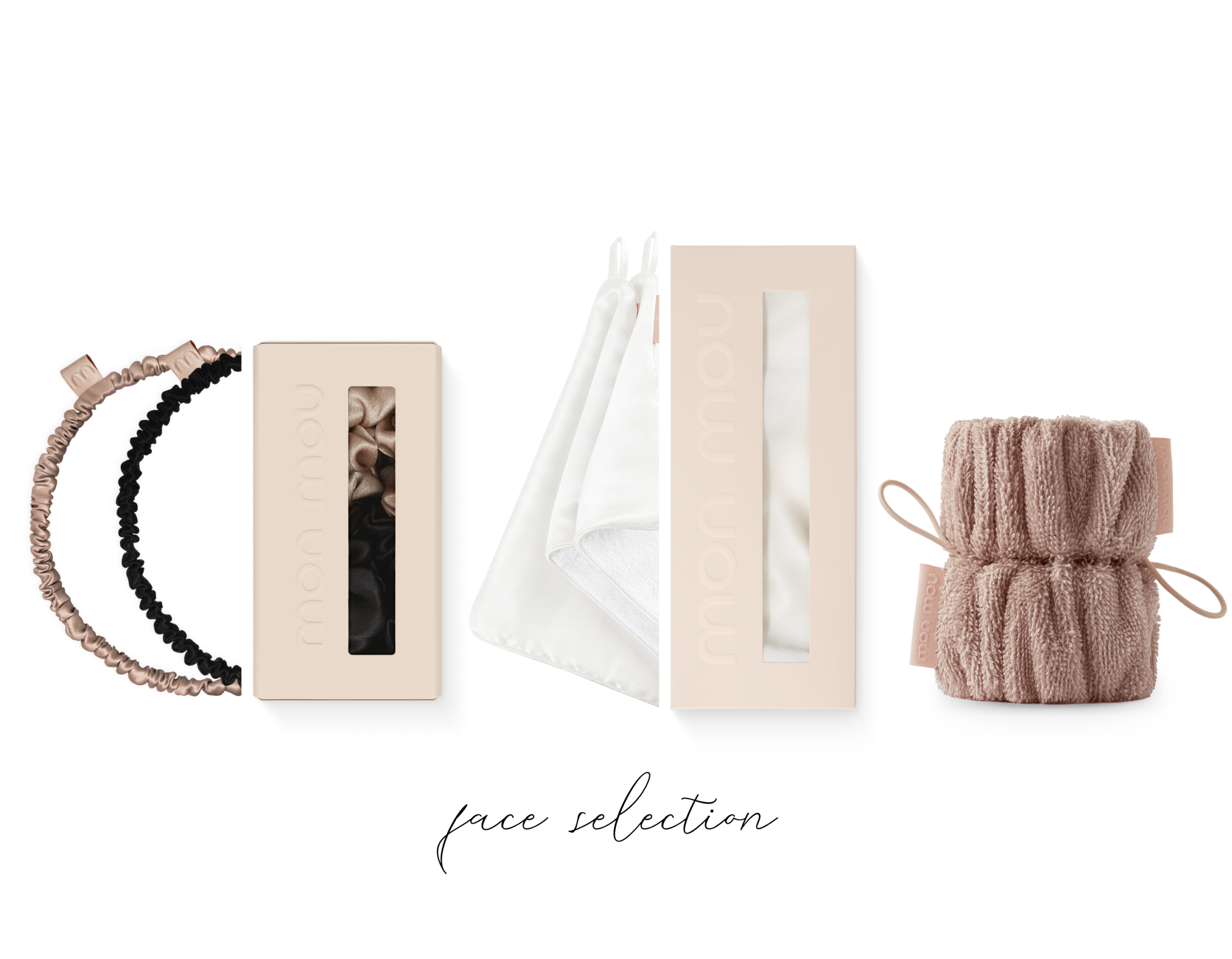 Kombination von Accessoires für die Pflege von Gesicht und Hals