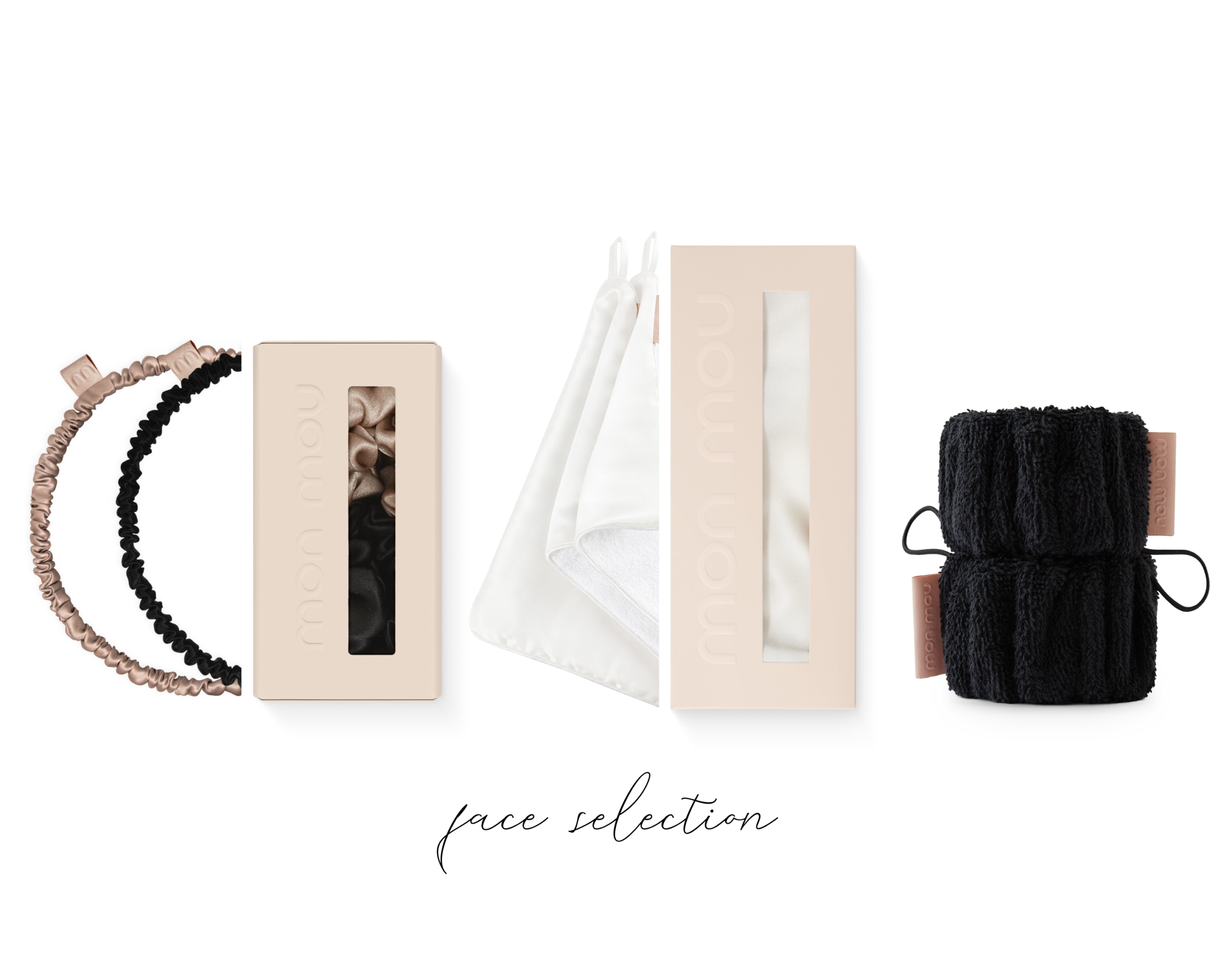 Kombination von Accessoires für die Pflege von Gesicht und Hals