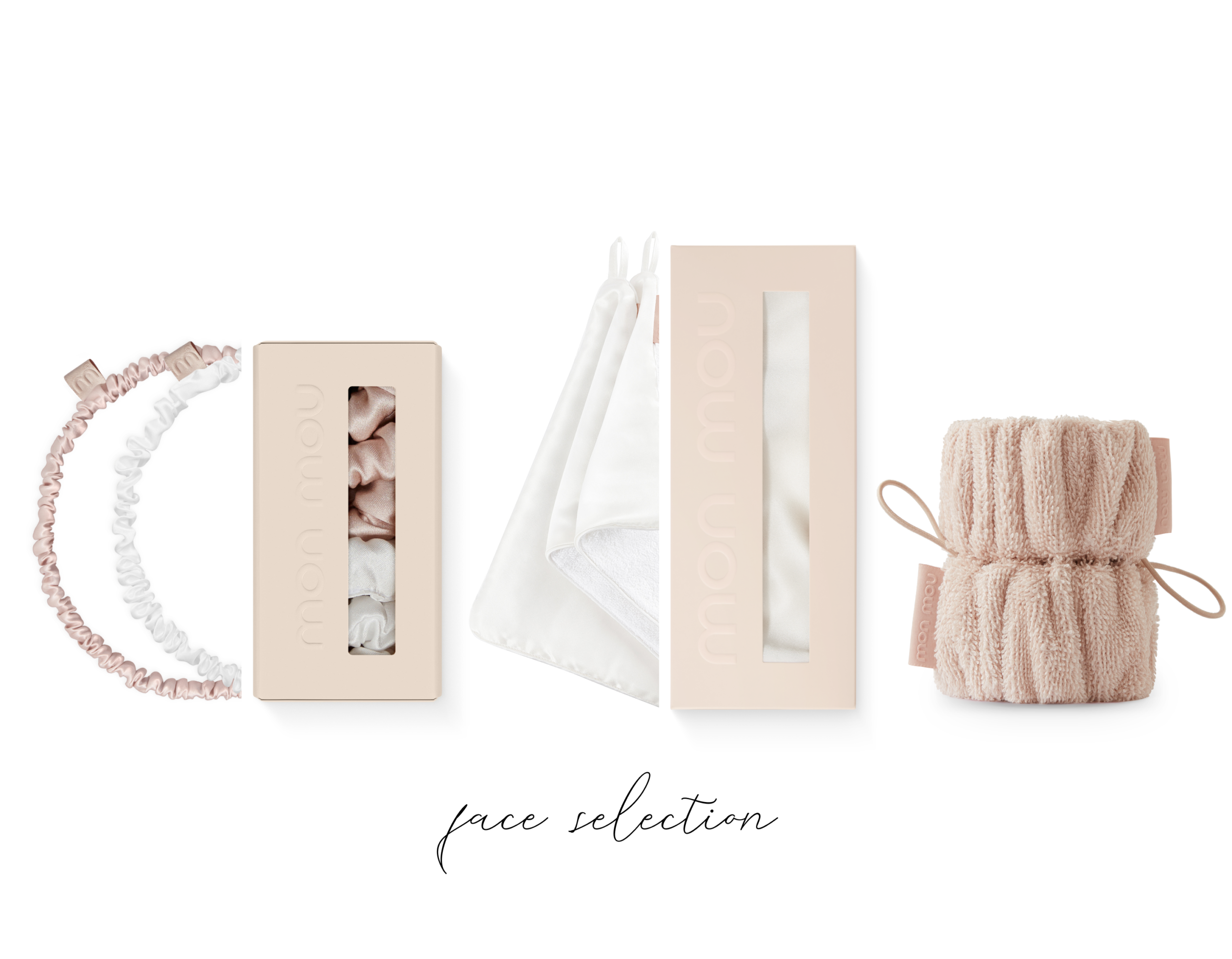 Kombination von Accessoires für die Pflege von Gesicht und Hals